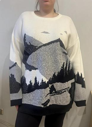 Оригинальный брендовый плотный джемпер большого размера