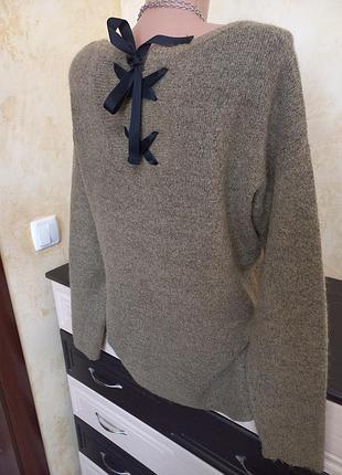 Светр ikks women  15% alpaca французький бренд колір хакі m-l