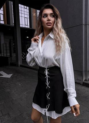 Комплект рубашка и черная баска, платье платья платье