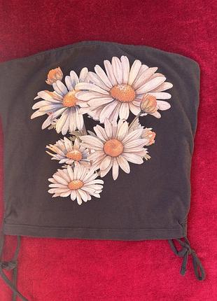 Топ ромашки квіти принт bershka m майка