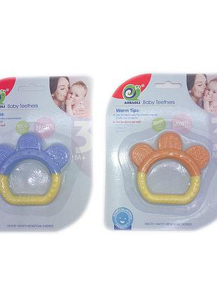 Брязкальце-прорізувач арт. b52 (600шт/2) 2 кольори мікс,мякі частини,,на планш 16*11*1,5см