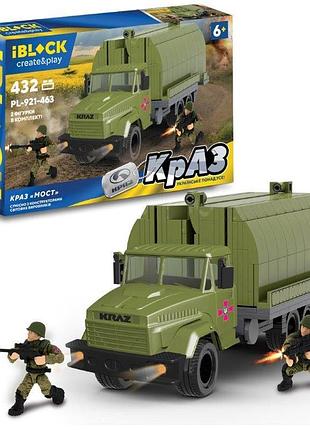 Конструктор iblock арт. pl-921-463 (12шт) армія, краз мост 432дет, 2 фігурки у короб. 38*6,4*28см