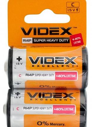 Батарейка videx r14p/c 2 pcs shrink