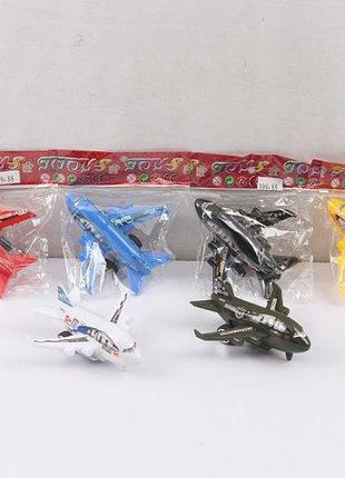 Самолет арт. 399-88 (720шт/2) 6 цветов, пакет 9*9*3см