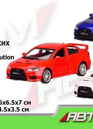 Машина мет. автопром арт. 4335 (96шт/2) 1: 41 mitsubishi-lancer-evolution, 3 цвета., отк.двери, короб. 14,5*6,5*7см