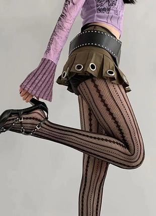 Колготки жіночі принт сітка чорні нові