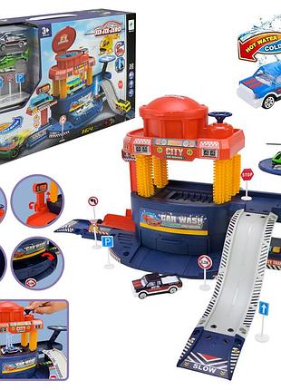 Паркінг арт. 660-a319 (18шт/2) батар. світло, звук, змінюється колір машинки від температури води, короб. 44*11*27см