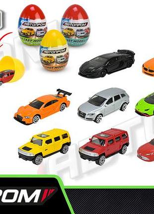 Машина мет. арт. ap6401(egg) (72шт) "автопром"1:64,мікс моделей,36 штук у дисплей боксі 24*14*41см, яйце 6*8см