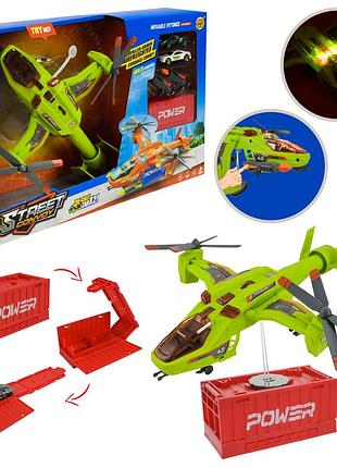 Ігровий набір арт. mh-612 (24шт/2) вертоліт з машинками, світло, звук у коробці 46*10*31см