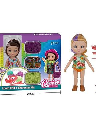 Кукла арт. kq176 (96шт/2) с набором для вязания одежды, нити, станок для вязания, аксесс короб. 20*5,5*23см