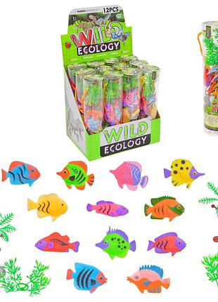 Животные в колбе арт. 303-307 (360шт) риби, 30уп по 12 шт. бокс 20,8*16*21см