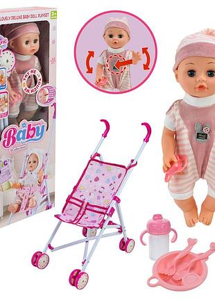 Игрушечный набор арт. 151d (18шт) батар. входят в комплект, кукла, колясок, аксесс, повторяет слова,мама, смех, движение короб.