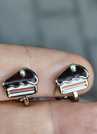 Дитячі кліпси сережки сережки (без проколювання) тортик