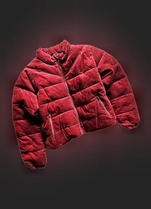 Куртка зимова для дівчинки xs, s, пуховик для дівчинки, 164см, 170см, стильна яскрава вельветова куртка для дівчинки-підлітка
