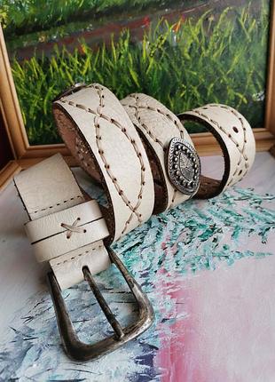 Шкіряний вінтажний ремінь