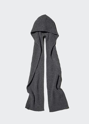 Шапка шарф каптур uniqlo souffle yarn chunky hooded scarf