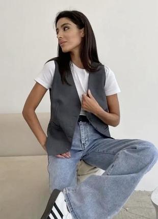 Стильна актуальна сіра жилетка від h&m