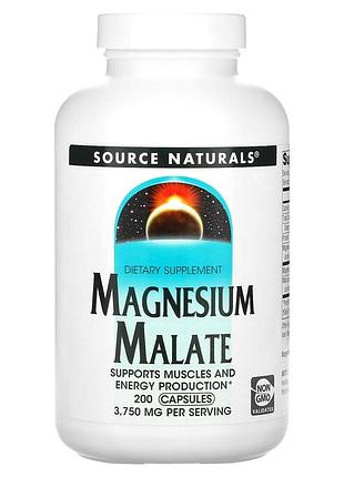 Магній малат, magnesium malate, source naturals, 625 мг, 200 капсул