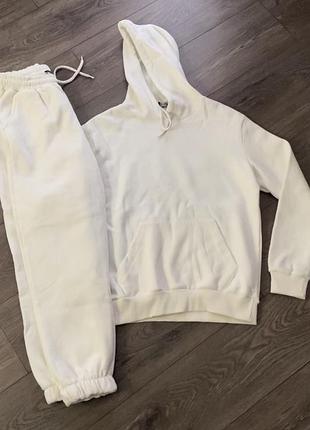 Костюм білий молочний худі і джогери