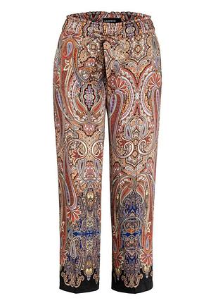 Брюки жіночі вкорочені cambio з принтом пейслі атласні кюлоти