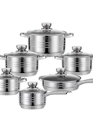 Набір посуду з нержавіючої сталі zepline zp 075 набір стильного посуду з 12 предметів