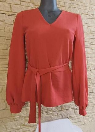 Vero moda, женская трикотажная блуза с длинным рукавом кораллового цвета размер s/m