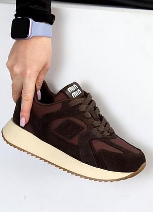 Кроссовки "vivienne", шоколад, натуральная замша