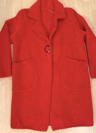 Кардиган червоний альпака 3