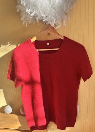 Тепла англрова футболка светр з коротким рукавом