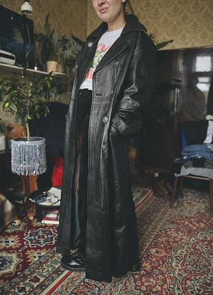 Кожаний тренч плащ шкіряний натуральна шкіра