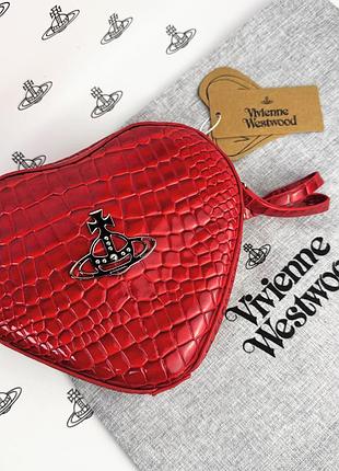 Рюкзак vivienne westwood heart  червоний, міні рюкзак у формі серця