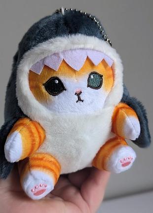 Брелок котик акула. mofusand. подвеска игрушка котик акула