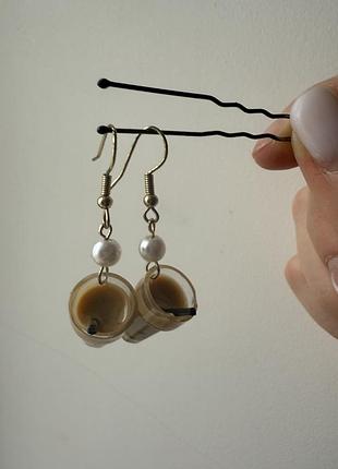 Сережки стаканчики лате🤎