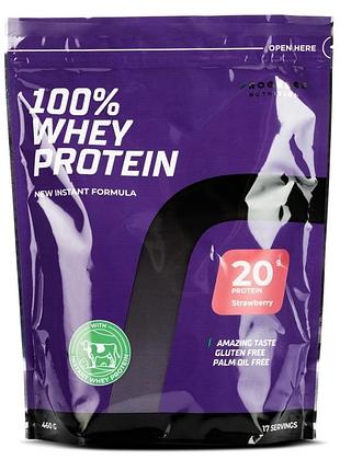 Протеїн progress nutrition 100% whey protein, 460 грамів полуниця