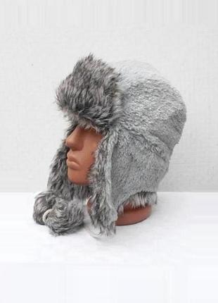 Зимова шапка вушка з м'якого штучного хутра