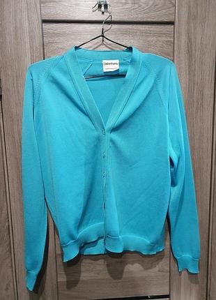 Трикотажний кардиган жіночій блакитний р.l