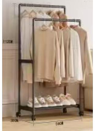 Двойная стойка- вешалка,полка для обуви clothes rackonly black and 9918-1