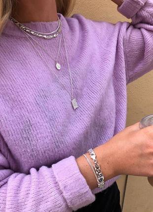 Модный лиловый женский свитер шерстяной тёплый ангорской, размер s брендовый2 фото
