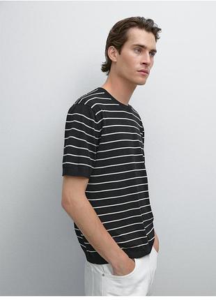 Смугаста футболка з бавовняного трикотажу massimo dutti р.xl185/108а