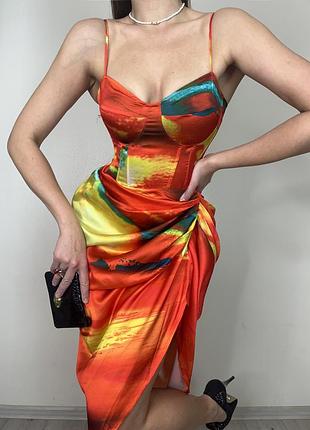 Распродажа платье prettylittlething миди драпировка