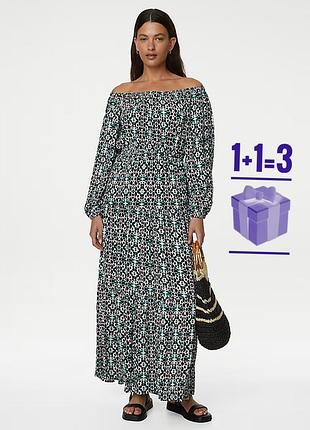 Довга сукня в леопардовий принт m&s 22 віскоза