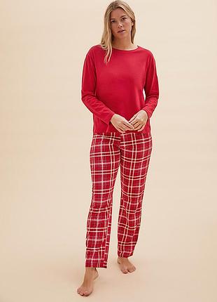 Піжамний комплект із чистої бавовни з картатим принтом