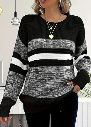 М'який джемпер, светр, пуловер, р. xxl, наш 52-58, чорно-білий