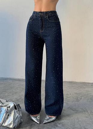 Джинси wide-leg stones