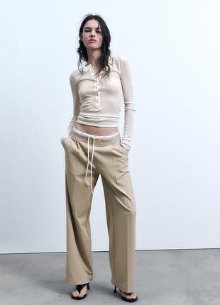 Штани zara з подвійним поясом