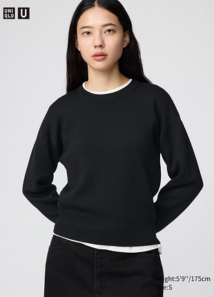 Двусторонний джемпер свитер из мериносовой смеси uniqlo u