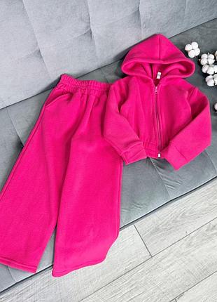 Костюм флисовый палаццо, малина