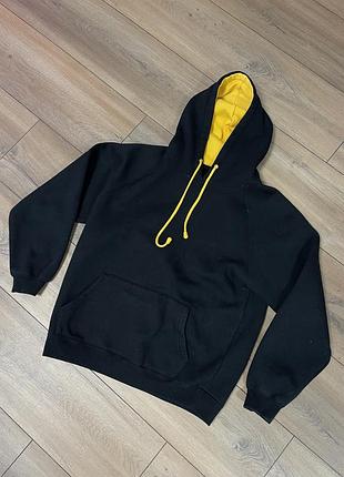 Худі/балахон на підлітка чорне 🖤 на флісі