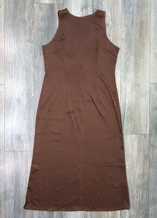 Сукня довга без рукавів атласна