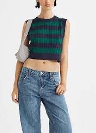 H&m класна укорочена жилетка в коси і смужку